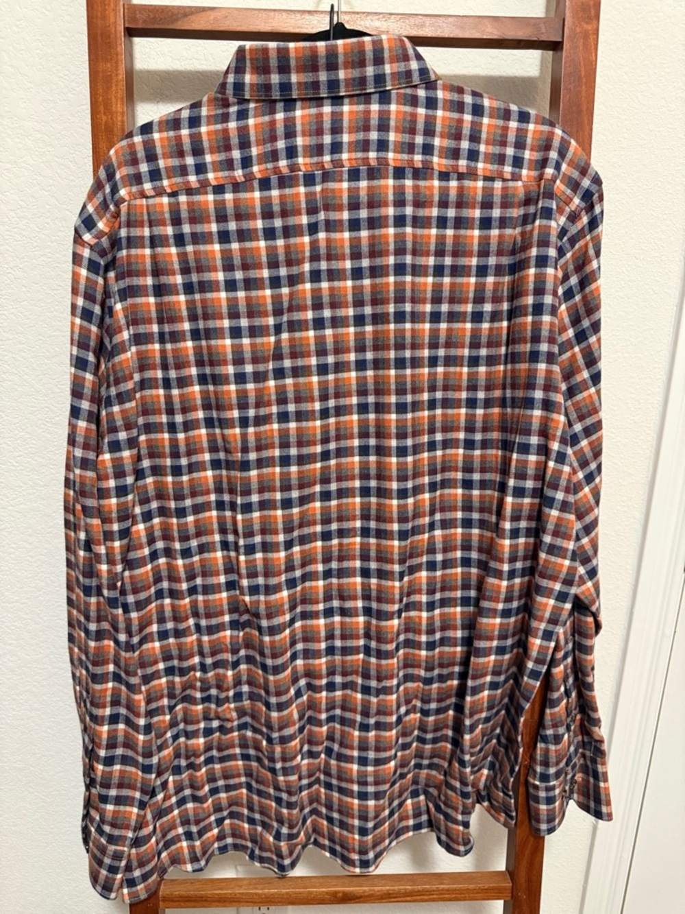 Hart Schaffner Marx Men’s Rust & Navy Plaid Button-Down Shirt Size XL - Picture 3 of 3